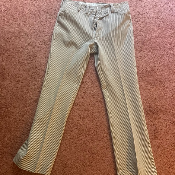 Vintage Men's Haggar Slacks Pants Brown and White Striped - Picture 1 of 7